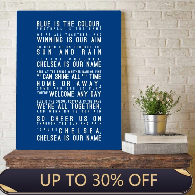Челси FC вдохновленные песни художественная живопись настенные картины синие-это