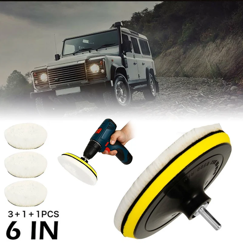 5pcs Car Polish Pad Soft Wool Machine Beauty Waxing Polisher Car Body