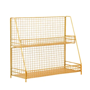 

Multifunctional Iron Storage Rack Double-layer Spice Rack Sundries Storage Organizer for Kitchen Bathroom Office J2Y