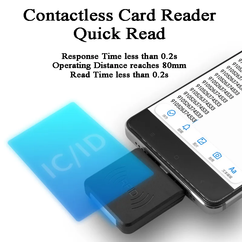 

Android Mini RFID Reader Mobile Phone contactless Reader USB port EM4100/TK4100/14443A/NTAG203/213 125KHz/13.56MHz IC ID reader