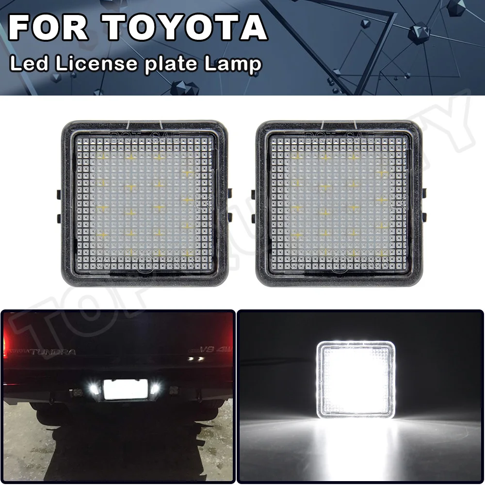 2pcs Clear Car 18LEDs Number License Plate Lamp Lights For Toyota