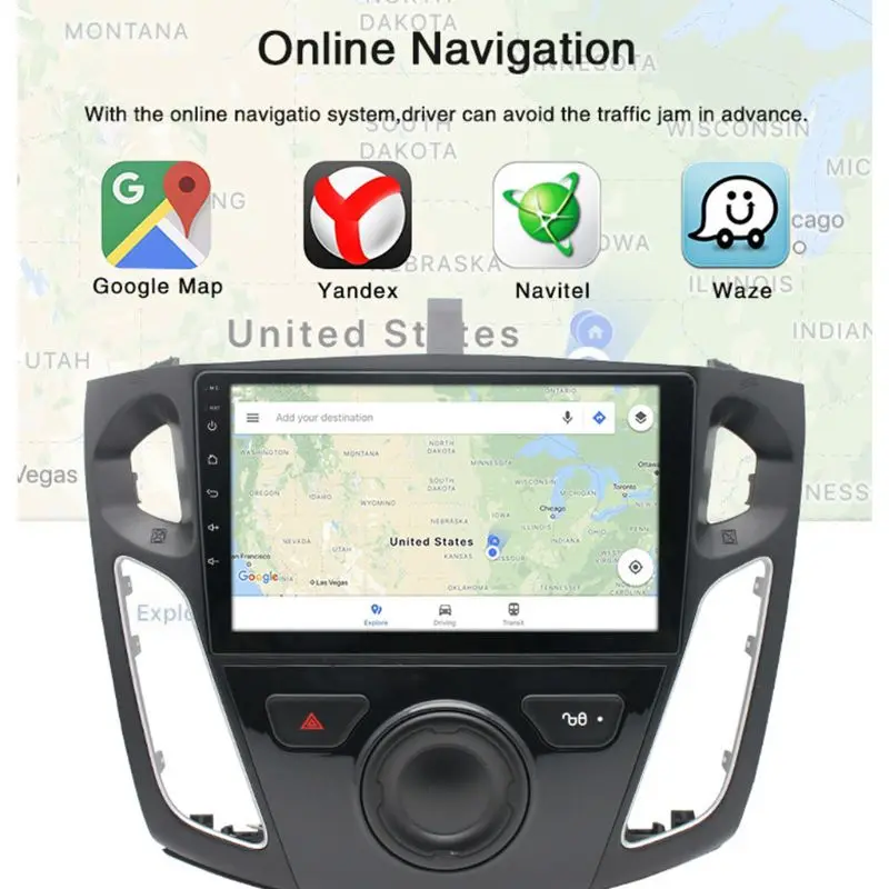 

9 Inch Quad Core 1G Running 16G Memory Car Radio GPS Touch Navigator for Focus Q39F