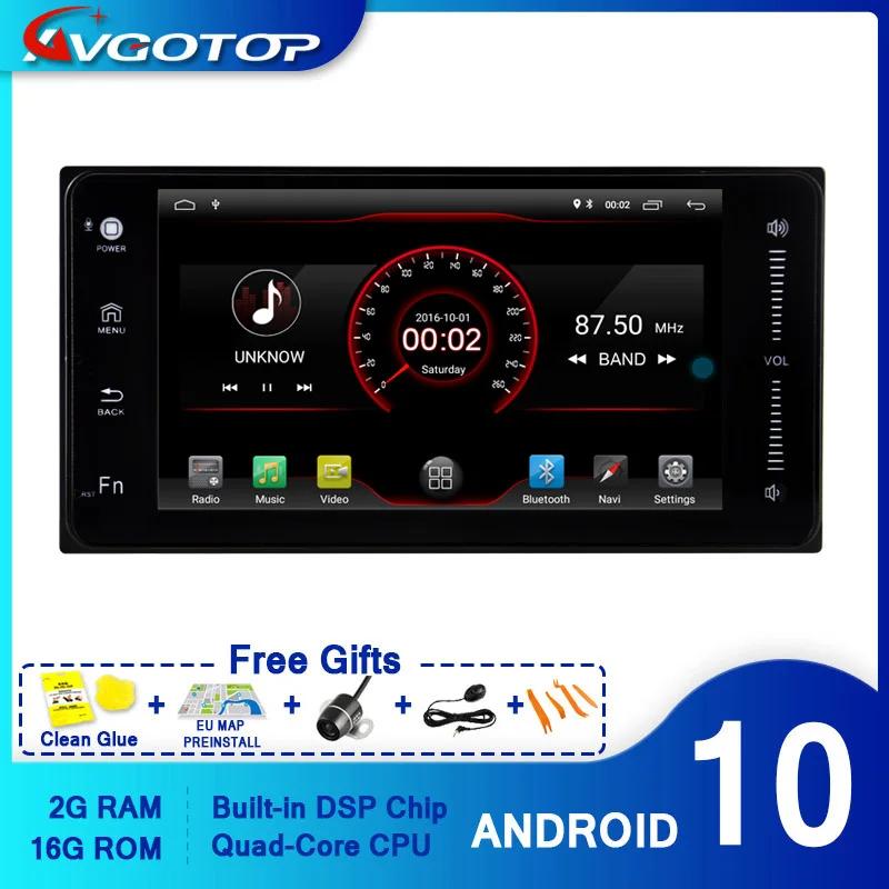 Продвижение AVGOTOP Android 10 Bluetooth GPS автомобильный DVD плеер мультимедиа для TOYOTA COROLLA HILUX