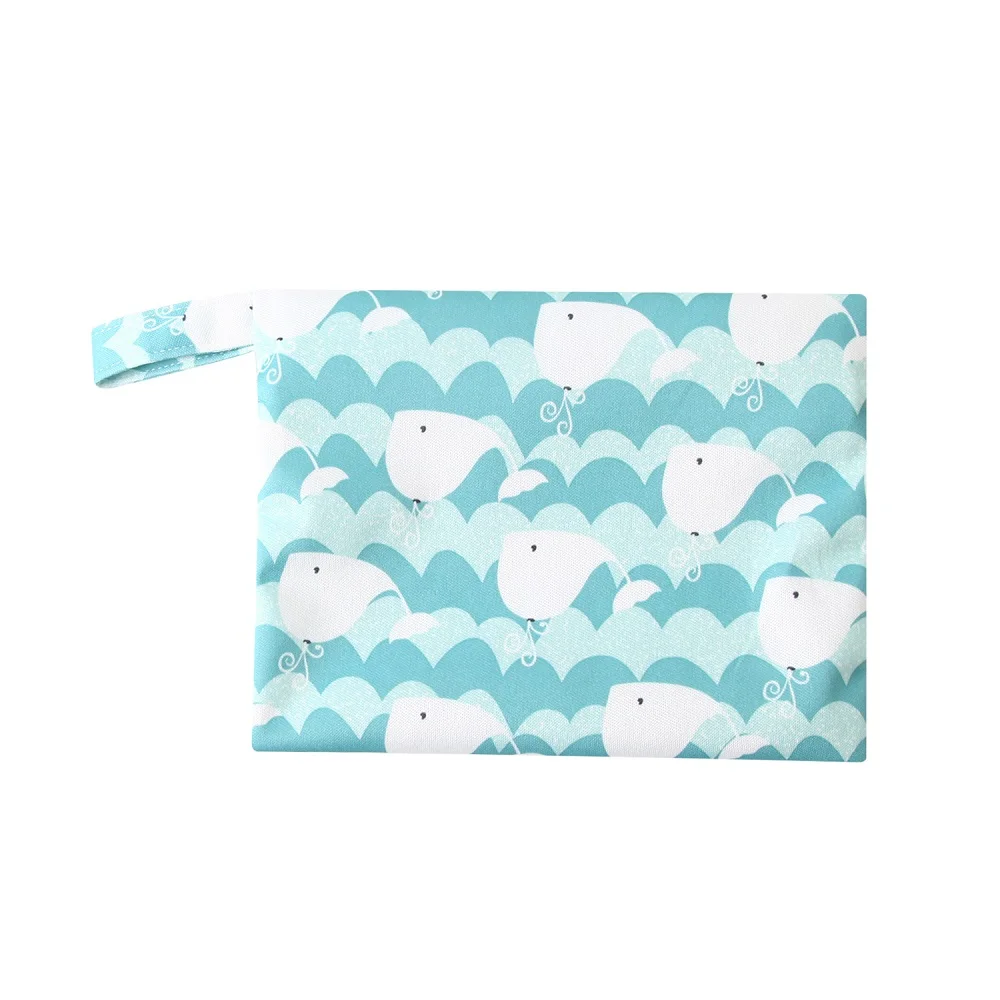 Ohbabyka Reusable Cloth Diaper Bag 18*14cm Travel Hanging Bags Waterproof Menstrual Nursing Pads Bag Mini Small WetBag 6 Colors 3