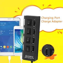 4 несколько портов USB2.0 концентратор переходник разветвитель высокая скорость для ПК ноутбук подключи и играй с переключателем ВКЛ/ВЫКЛ