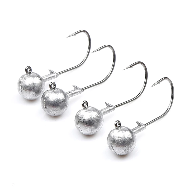 

20-50pcs Jig Head Fishing Hooks Set 1.5g-20g Lead Jighead Fishhooks Jigging Hook Unpainted Worm Circle Hook for Carp Fishing