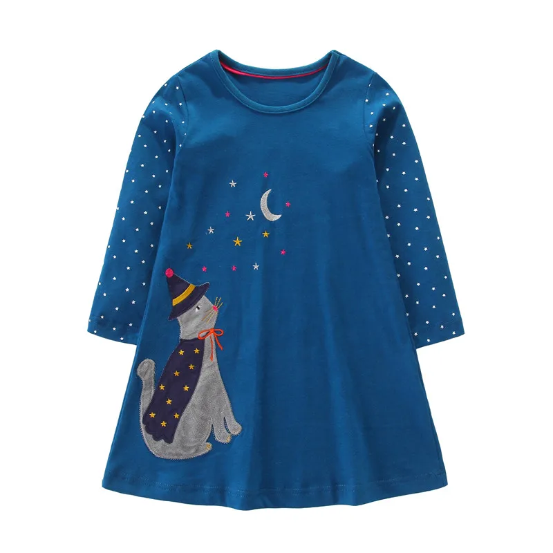 Рождественские платья принцессы для девочек; вечерние платья-пачки из хлопка с принтом облака; дизайн; модные праздничные платья для девочек - Цвет: T1186 Cat