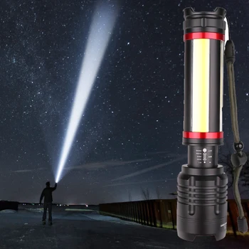 

Most powerful XHP70.2 LED Torch Flashlight Flash Lights Rechargerable Zoom Waterproof Lanterna with 5000mAh battery for hunting