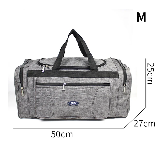 Oxford Waterproof Men Travel Bags Hand Luggage Big Travel Bag Business Large Capacity Weekend Duffle Travel Bag M-gray