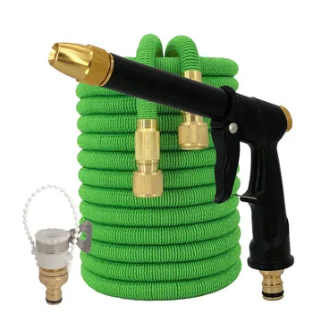

Lightweight Wear-Resistant Hose Garden Watering Hose Telescopic High-Pressure Cleaning Hose Water Gun Cleaning Nozzle 25ft-100ft