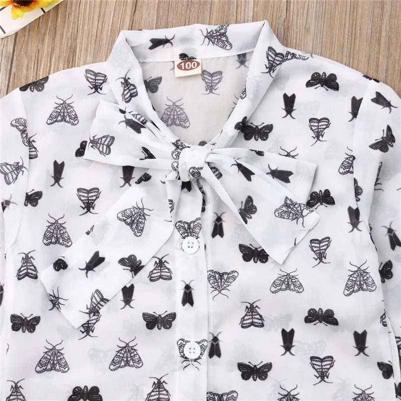 Комплект одежды для девочек от 2 до 7 лет, длинная рубашка с принтом насекомых для девочек, топы, синие комбинезоны комплекты одежды для девочек Детские костюмы детская одежда