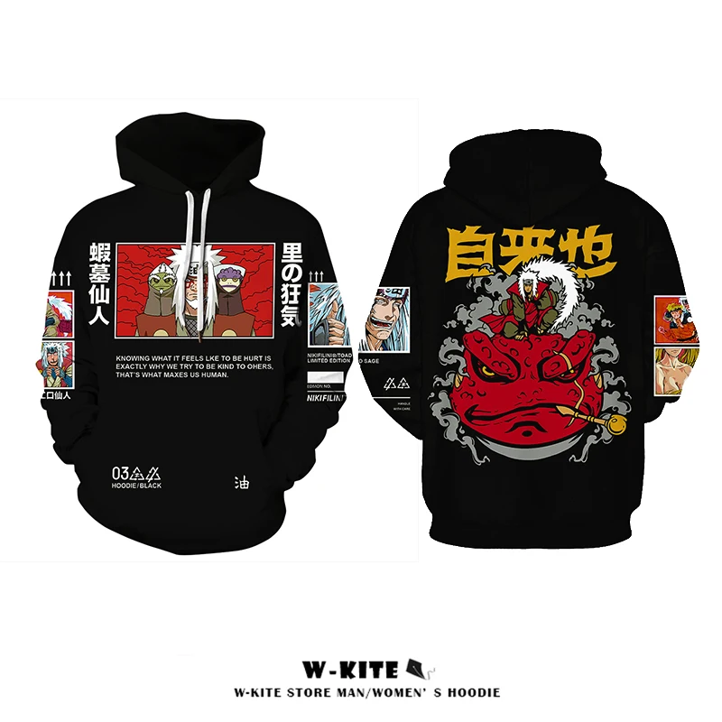 Толстовка Jiraiya с капюшоном аниме Акацуки Итачи женская уличная одежда кавайная