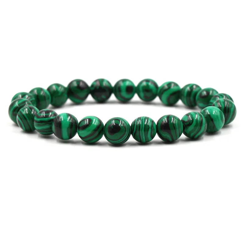 Hot Statement Natural Gem Stone Beads Bracelet 8 Color Fashion Elastic Rope Bead Bangle for Men Women Buddha Beads Jewelry Gift