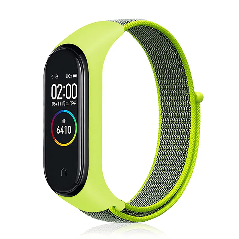Зеленый Спортивный нейлоновый ремешок для Xiaomi Mi Band 4 3 сменный Браслет для Xiaomi Mi 4 Band 4 Band 4 Mi3 Смарт-часы - Цвет: Зеленый
