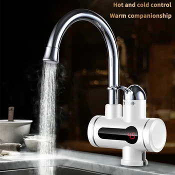 

EU Plug Kitchen Water Heater Tap Digital Display Instant Electric Hot Water Faucet Three Seconds Speed Hot Water Faucet 220v