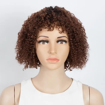 

Short Curl Bob Wig With Bangs For Black Women Remy Brazilian Cute Curly Human Hair Wigs Toutou Curl Bob Wigs With Bangs Allure