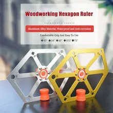 Règle d'angle hexagonale pour le travail du bois, détecteur d'angle de scie, magnétique réglable, outil de menuiserie
