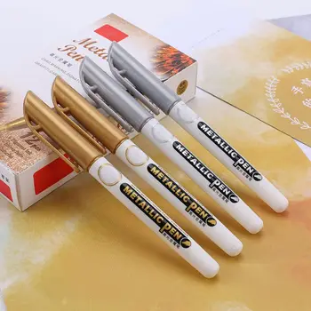 

12pcs DIY Metal Waterproof Permanent Paint Marker Pens Gold Silver Craftwork Pen Drawing School Supplies