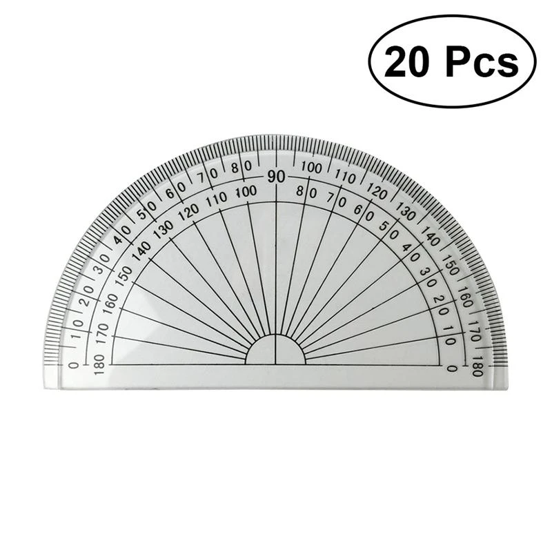 각도 측정 눈금자 학교 사무실 학생 수학 (투명) 용 플라스틱 180 도 각도기, 4 인치, 10Cm, 20 개|Null| -  Aliexpress
