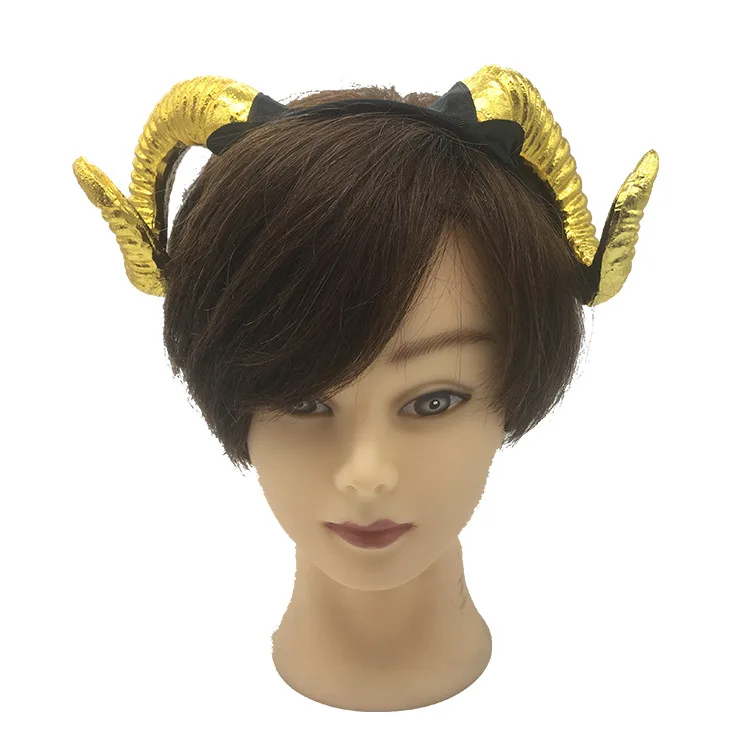 Hairband Accessory Handmade Devil Witch Sheep Horn Headband Cosplay Halloween Headwear Cosplay Photo Props Christmas navidad - Цвет: 3 (1)