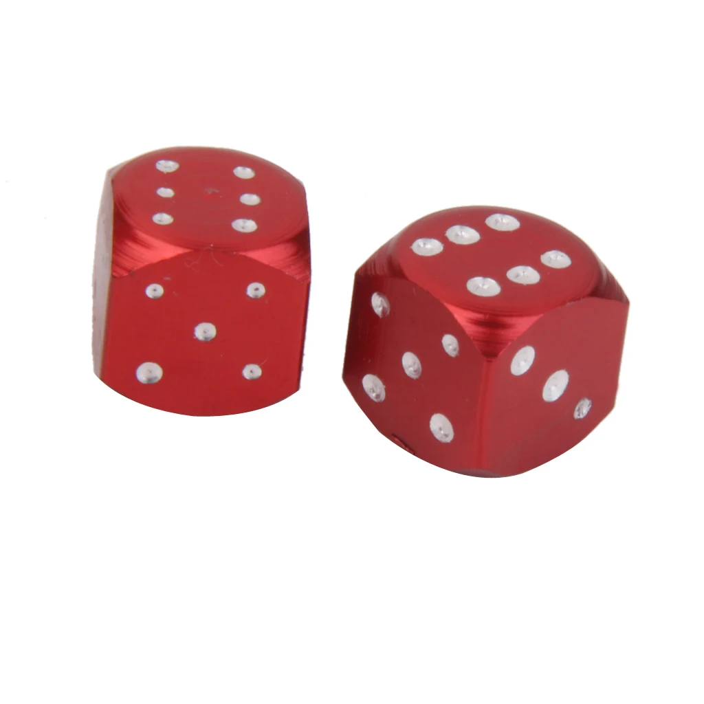 2Pcs Dice Valve Stem Caps Motorcycle Car Truck Bike Tire Wheel Cover 