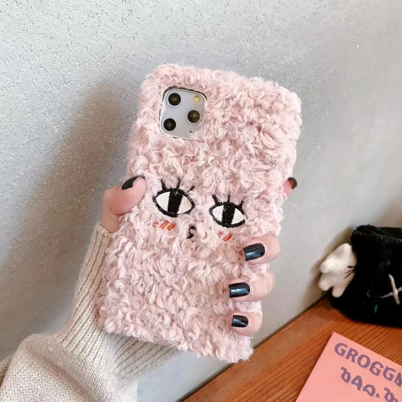 GlamPhone чехол милый плюшевый чехол для телефона для iPhone11Pro/Max X XS Max XR Мягкий силиконовый чехол для iPhone11 7 8 6 6splus чехол