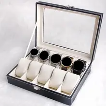 10 слотов из искусственной кожи чехол для часов профессиональный держатель Органайзер для ювелирных изделий Браслет Ожерелье Органайзер для хранения Прямая поставка