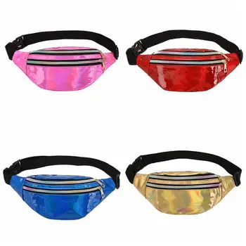 

Chest Belt Bag Hot Sale Cheap Women Phone Pouch Bag Geometric Fanny Pack Laser Chest Bag Fashion Waist Bags High Quality