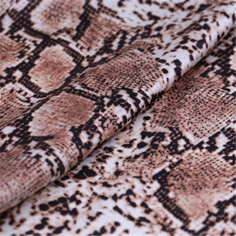 Змеиный узор стрейч-шелковая ткань Атлас тутового органического шелка ткань