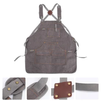 

1PC Thickening Apron Washed Canvas Apron Electrician Apron Woodworking Work Clothes Multi-pocket Apron for Home Office Store Stu