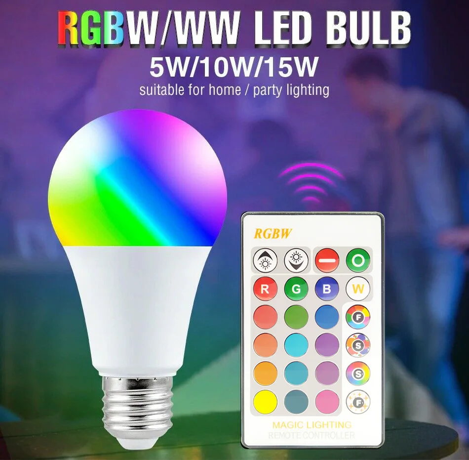 E27 E14 Светодиодная лампа RGB 110 В 220 3 Вт 5 10 15 RGBW RGBWW диммируемая точечного освещения 16