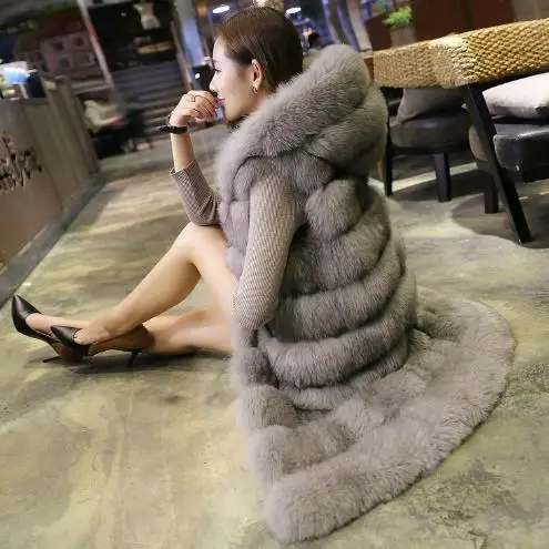 Chaqueta mujer, женские пальто veste femme,, зимнее пальто из искусственного меха, вязаный жилет без рукавов, норковые меховые куртки с капюшоном G482