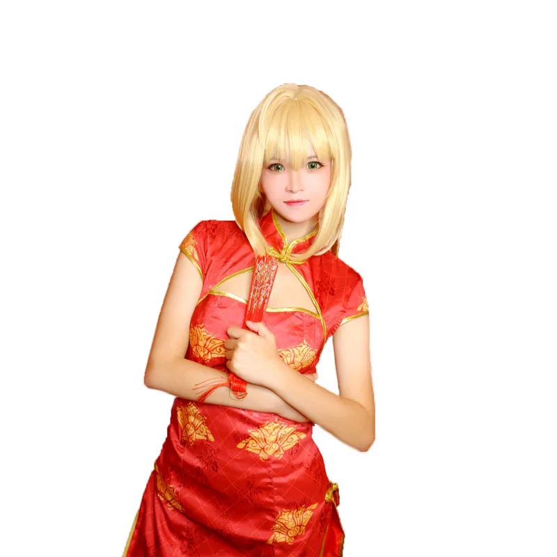 Сабля Косплэй чехлы для телефонов Nero красный костюм Cheongsam Китайский Стиль аниме Fate Extella сабля Косплэй судьба Экстра Nero костюм Для женщин