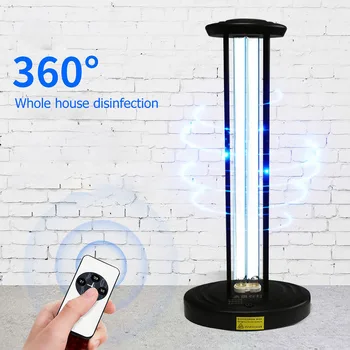 

UV Germicidal Light with Remote Control Light Kitchen Bedroom Hospital 220V 38W UVC Disinfection Sterilizing Lamp