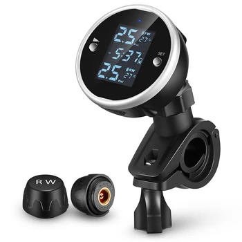 

ZEEPIN C150 Motorcycle TPMS Motor Tire Pressure Monitoring System Real-time Tester LCD Screen IP67 with 2 External Sensors