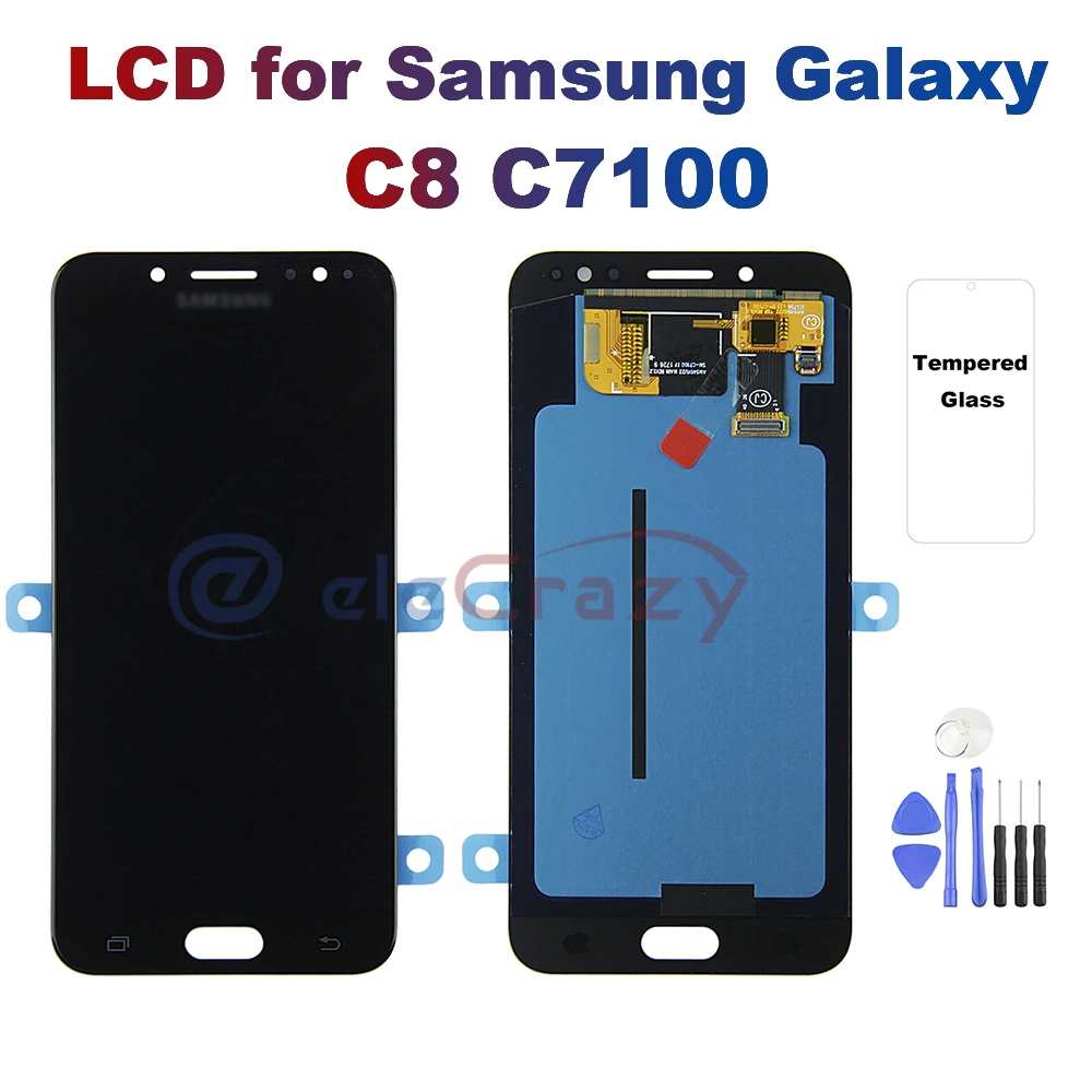 AMOLED для SAMSUNG Galaxy C7 2017 C8 C7100 C710 C710F/D ЖК дисплей сенсорный экран дигитайзер сборка