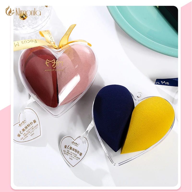 

2Pcs/Set Professional Soft Makeup Cosmetic Puff Sponge Beauty Heart-Shaped Foundation Powder Puff Smooth Face Makeup Tools