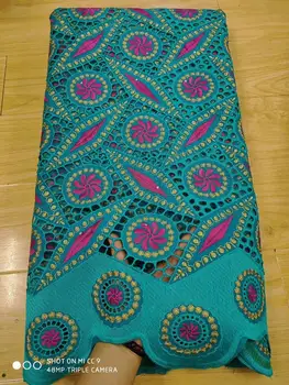 

Hot Hollow Out African Nigerian Dry Lace Fabric Swiss Voile Lace In Switzerland Dubai 100% Pure Cotton Lace For Sewing Dress FSS