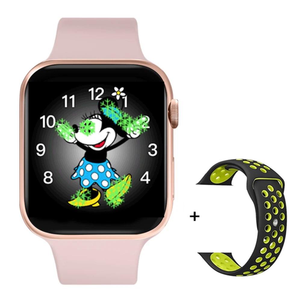 Pink add strap IWO 11 умные часы серии 5 1:1 44 мм gps Bluetooth Беспроводная зарядка спортивные фитнес-трекер умные часы для Apple Watch iPhone - Color: Pink add strap