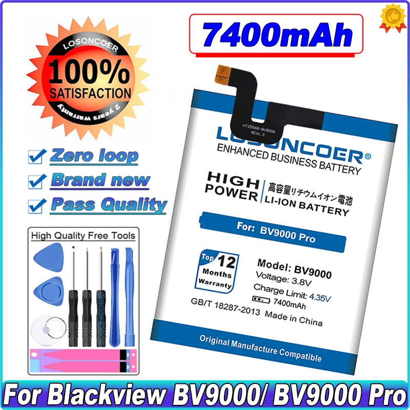 LOSONCOER 7400mAh BV9000 U536174P Battery For Blackview / Pro | Мобильные телефоны и аксессуары