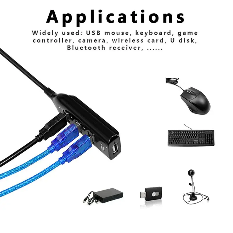 High Speed Micro Mini 4 Ports 2.0 USB HUB splitter Adapter For Laptop PC Notebook Receiver Computer Peripherals Accessories