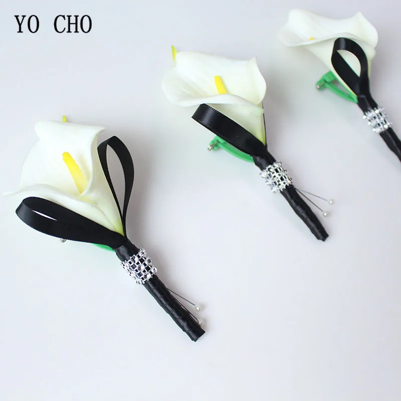 white black wedding boutonniere  (11)