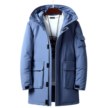 

2019 New Thick Warm Winter New Down Jacket Men's Long Tooling Outdoor Leisure Thick Hat Detachable Streetwear Wide-waisted