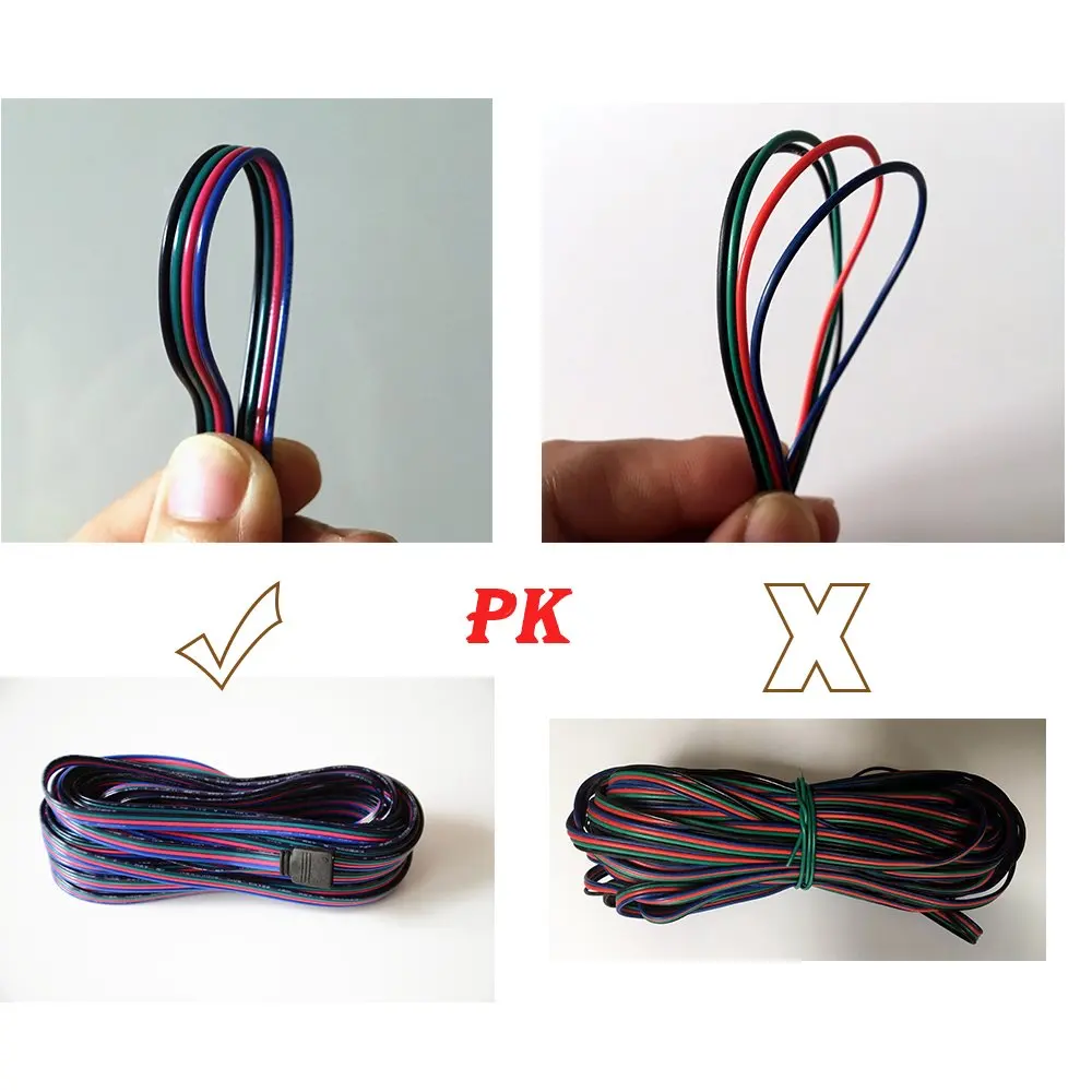 Удлинительный кабель RGB для светодиодной ленты 100 2835 1/2/3/5/10/20/50/5050 м 4 контакта 12 В