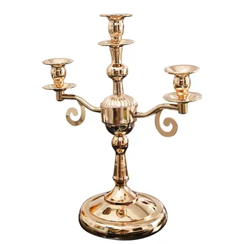 

European Candlestick American Retro Three Head Candle Table Western Dinner Romantic Candlelight Dinner Wedding Decoration BB50ZT
