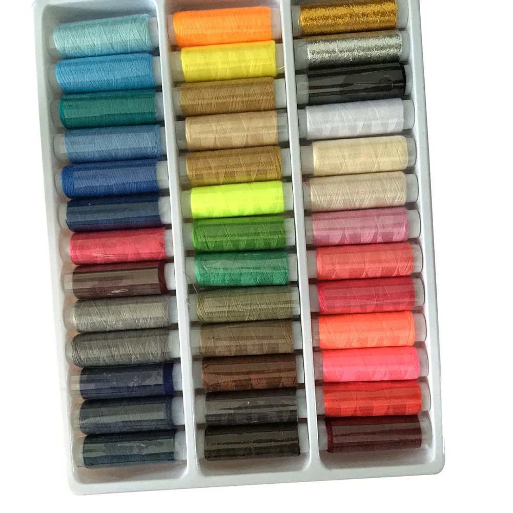 39 шт Разноцветные для шитья нитки Набор для вышивки крестом Швейные нитки с ящиком для хранения DIY ручное вязание нитки швейные инструменты
