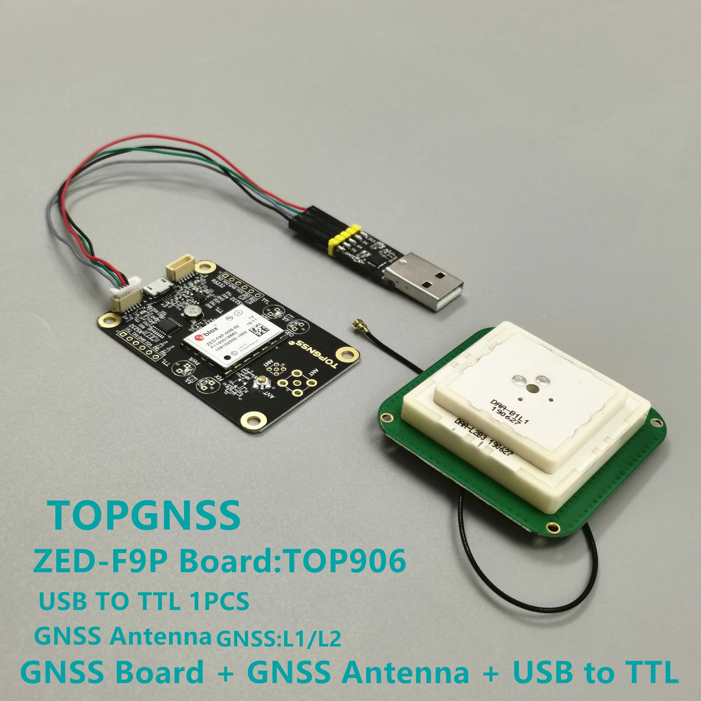 Плата GNSS антенна GNSS USB к ttl ZED-F9P модуль RTK Высокоточный gps антенна Приемник GNSS база и rove TOPGNSS TOP906