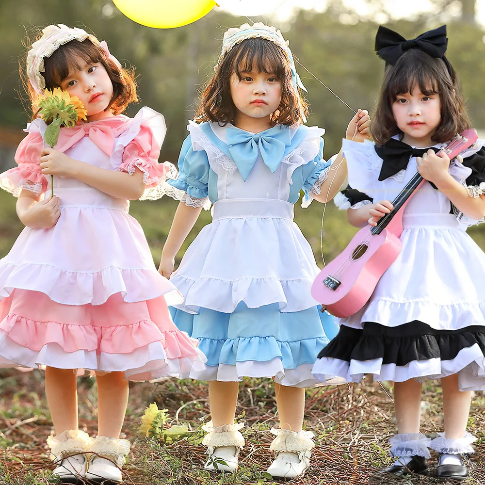 Umorden милый костюм горничной Lolita платье страна чудес Алиса косплей для