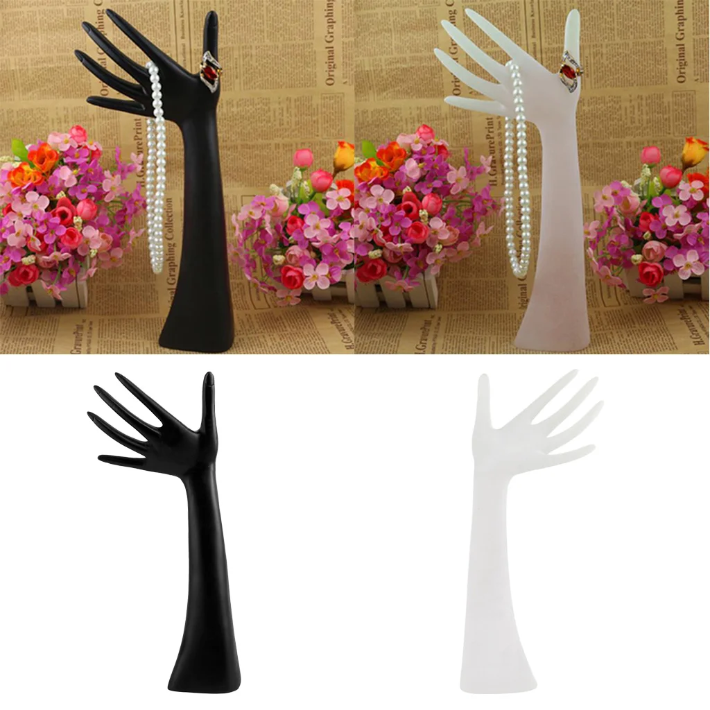 Bracelet Jewelry Display Stand Holder Hand Form Resin Ring Display Stand Rack for Jewelry or Home Organization, (Black/White)