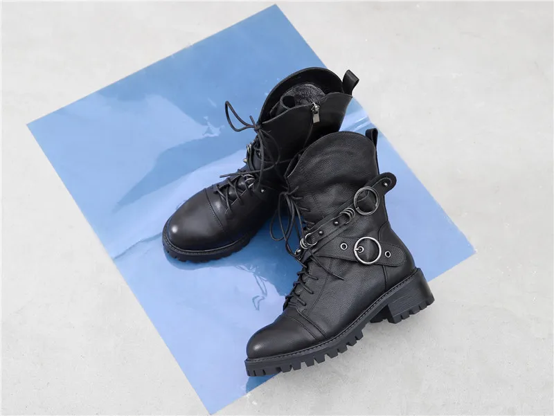 FEDONAS; Женские ботинки в байкерском стиле; сезон осень-зима; теплые вечерние туфли из натуральной кожи на каждый день; красивые женские полусапожки без застежки с боковой молнией